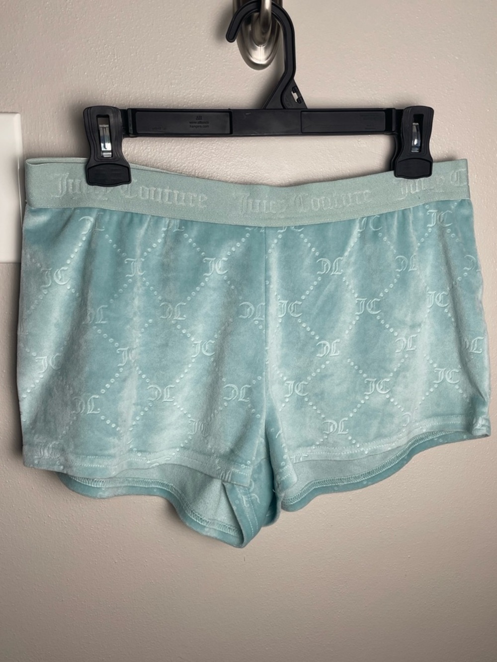 Juicy Couture Light Aqua Velour Pajama Shorts